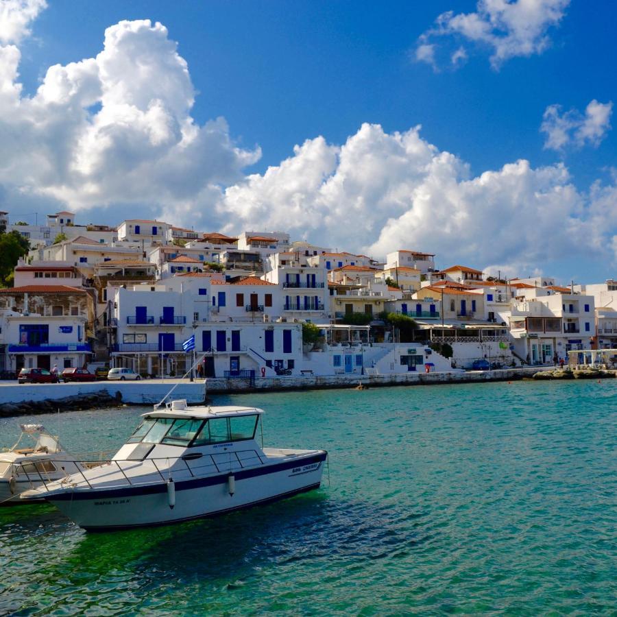 Irida Villa - Sea & Sunset Flats By Explore Andros バトシ エクステリア 写真
